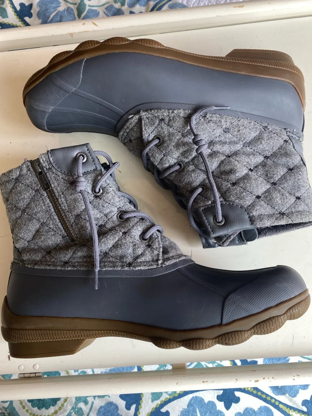 Sperry Syren Gulf Duck Boot, Quilted Wool, Waterproof, Insulated, size 10